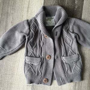 Monica & Andy Organic Cotton Knit Grandpa Sweater Cardigan size 12-18M